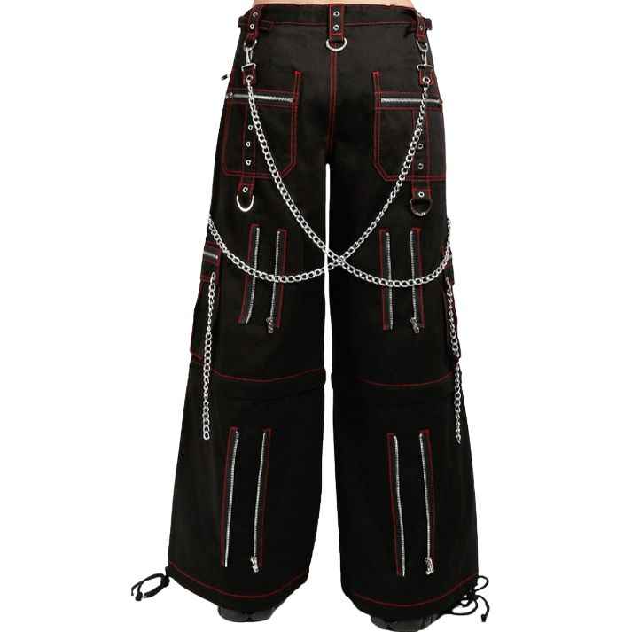Gothic Black Red Stylish Emo Cyber Punk Rock Pants