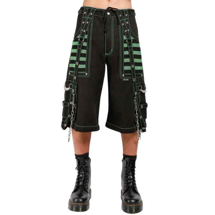 Gothic Black Green Stylish Emo Cyber Punk Rock Pants