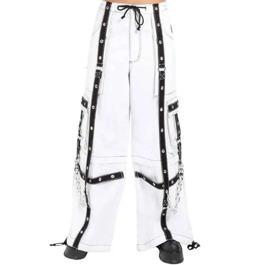 Gothic White Stylish Emo Cyber Punk Rock Pants