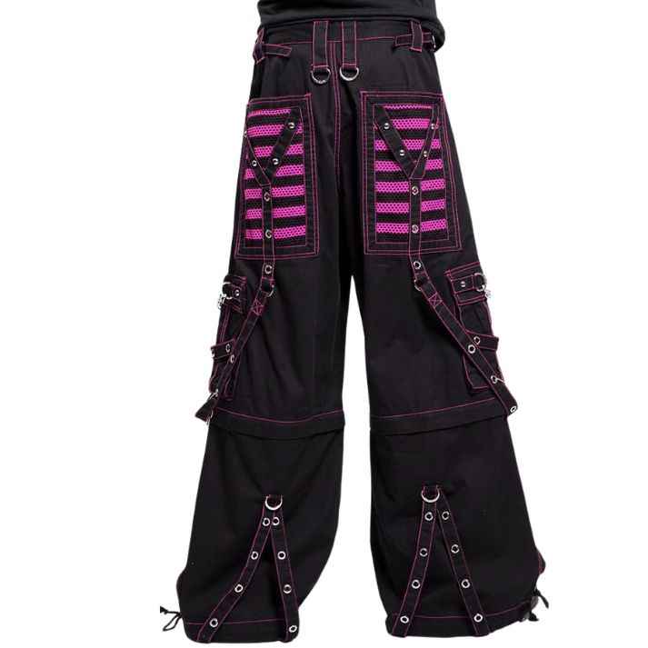 Gothic Black Pink Stylish Emo Cyber Punk Rock Pants