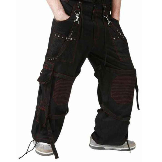 Gothic Black Red Emo Cyber Punk Rock Pants