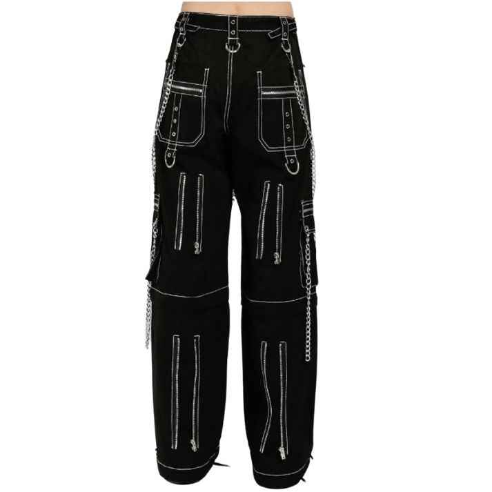 Gothic Solid Black Stylish Emo Cyber Punk Rock Pants