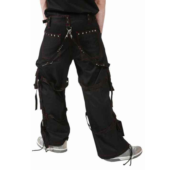 Gothic Black Red Emo Cyber Punk Rock Pants