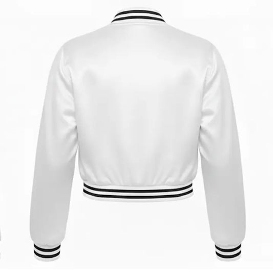 White Satin Jacket Customize for women