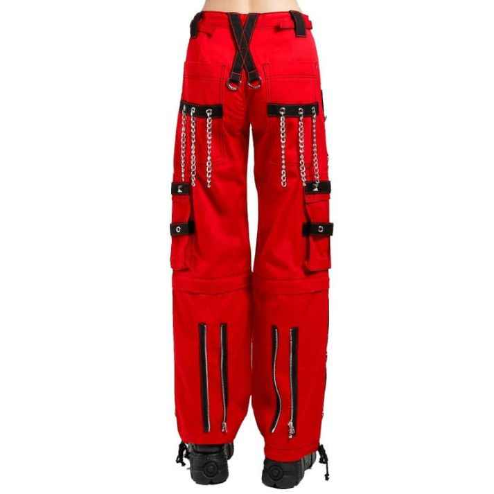Gothic Red Stylish Emo Cyber Punk Rock Pants