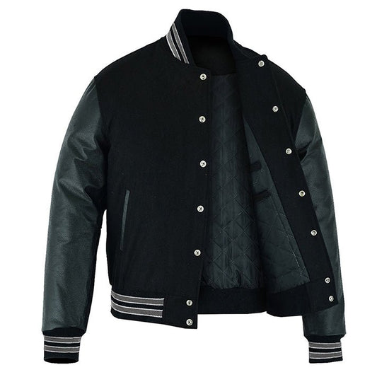 black varsity jacket men