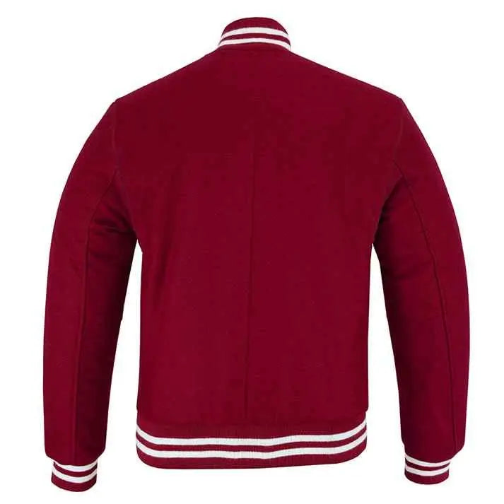 Classic Varsity Lettermen Baseball Jacket Wool Lt Maroon (Burgundy)