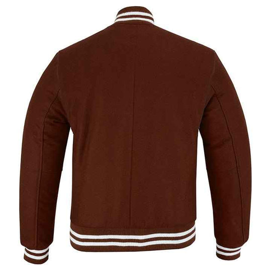 Classic Varsity Lettermen Baseball Jacket Wool Brown