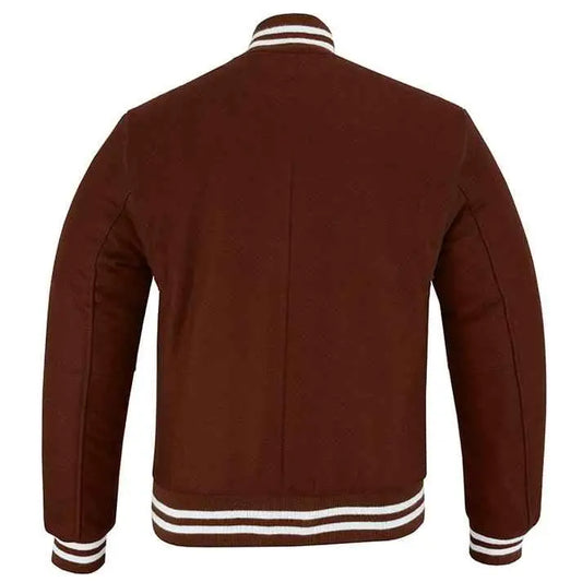 Classic Varsity Lettermen Baseball Jacket Wool Brown