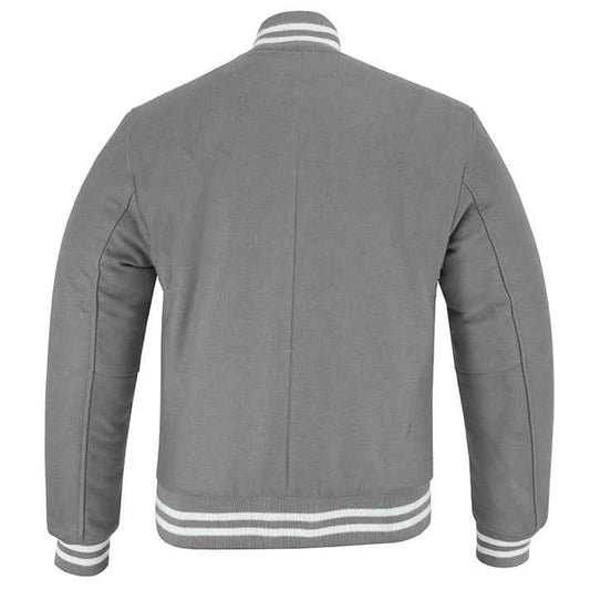 Classic Varsity Lettermen Baseball Jacket Wool Light Gray