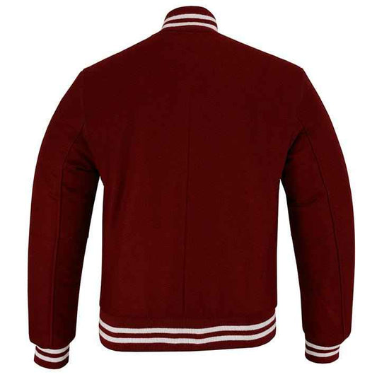 Classic Varsity Lettermen Baseball Jacket Wool Maroon