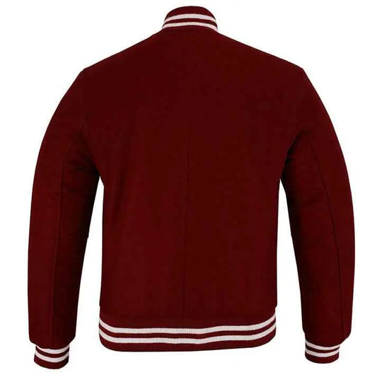 Classic Varsity Lettermen Baseball Jacket Wool Maroon