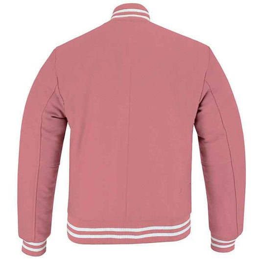 Classic Varsity Lettermen Baseball Jacket Wool Pink
