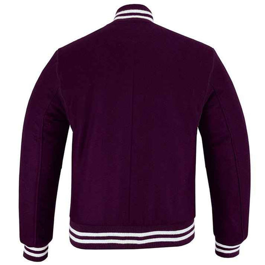 Classic Varsity Lettermen Baseball Jacket Wool Purple