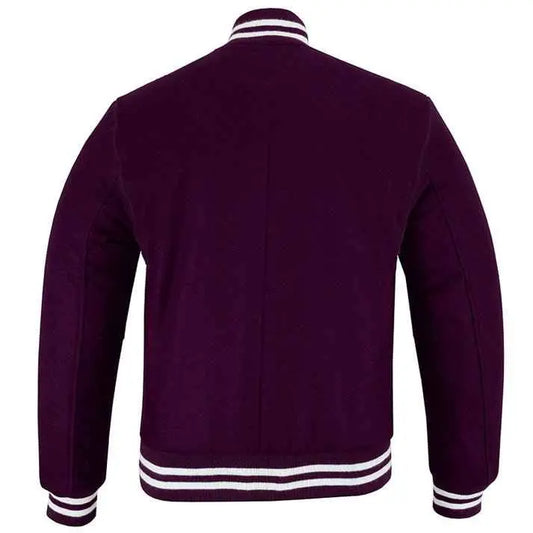 Classic Varsity Lettermen Baseball Jacket Wool Purple