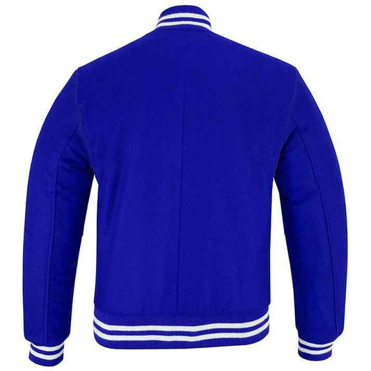 Classic Varsity Lettermen Baseball Jacket Wool Royal Blue