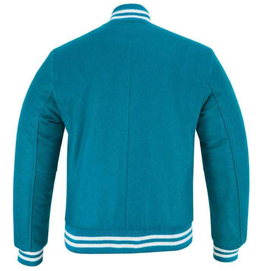 Classic Varsity Lettermen Baseball Jacket Wool Sky