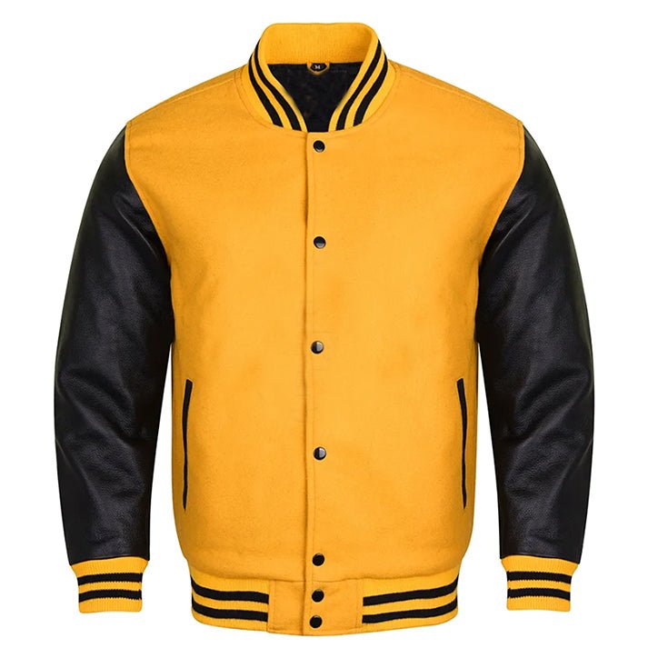 VARSITY JACKET - BRIGHT YELLOW AND PURPLE – Custom Varsity Jackets