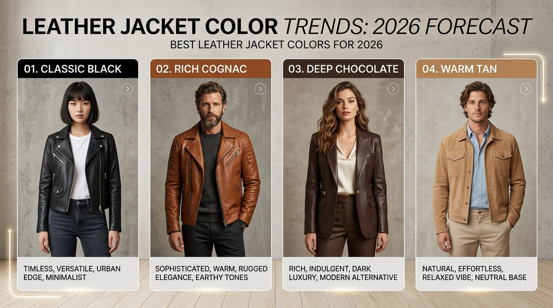 Best Leather Jacket Colors for 2026: Black, Cognac, Chocolate & Tan