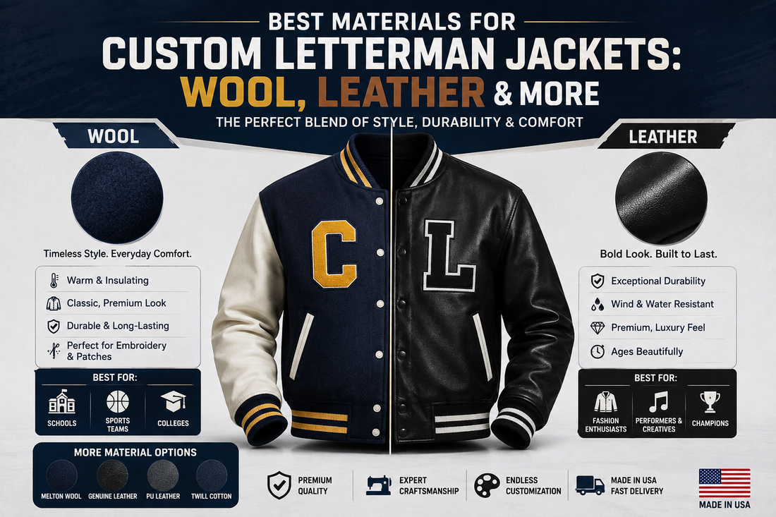 Best Materials for Custom Letterman Jackets: Wool, Leather & More (2026 Guide)