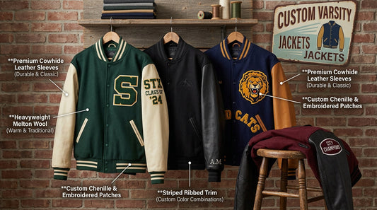 Custom Varsity Jackets with Leather Sleeves: The Complete Style Guide
