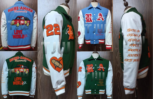 Varsity College Jacket for Couple Riche Amore Universty