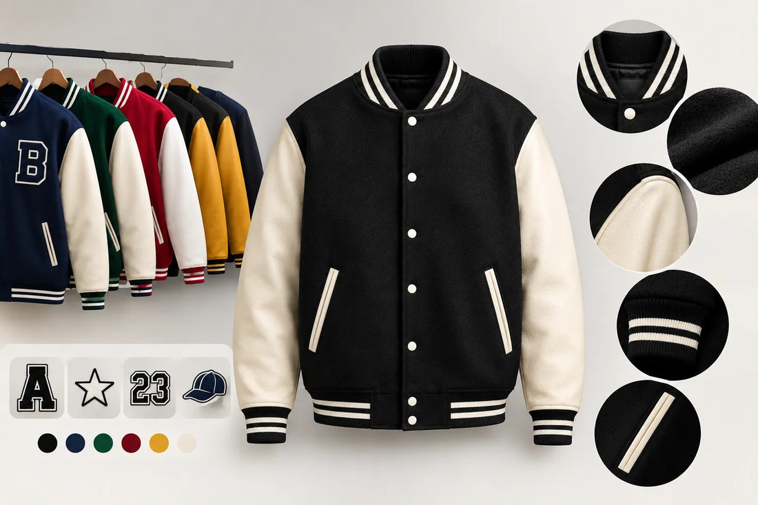 Custom Letterman Jacket Guide 2026: Wool Body, Leather Sleeves, Built Your Way