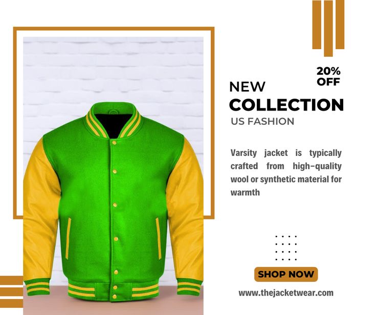 Kelly Green and Gold Varsity Jacket