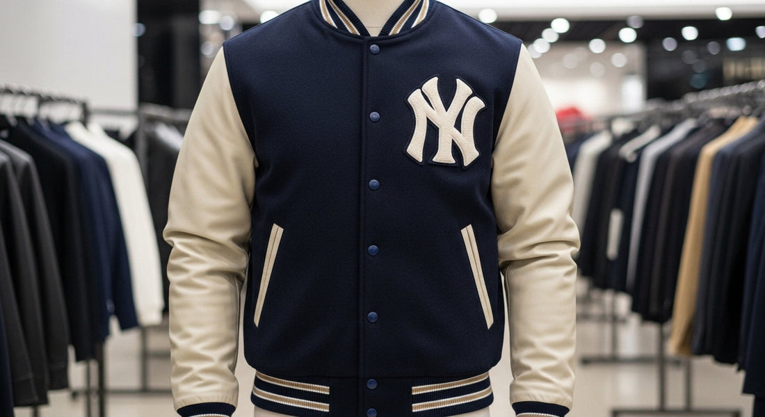 Men’s Yankees Letterman Jacket – Premium Wool & Leather Design