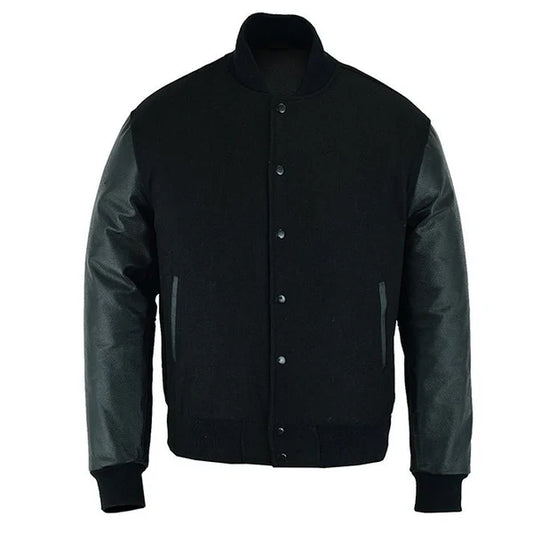 black varsity jacket