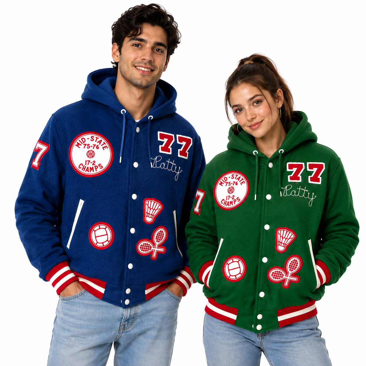 hooded baseball jacket