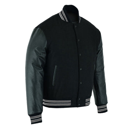 black varsity jacket men​