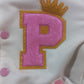 Varsity Custom Jackets in Cream and Baby pink