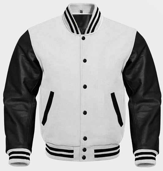 Varsity Jacket - White Black