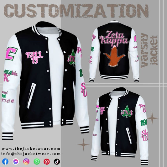 Varsity Custom Jacket in Black and White