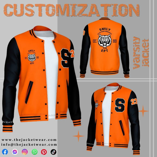 Varsity Custom Jacket in Black and Orange