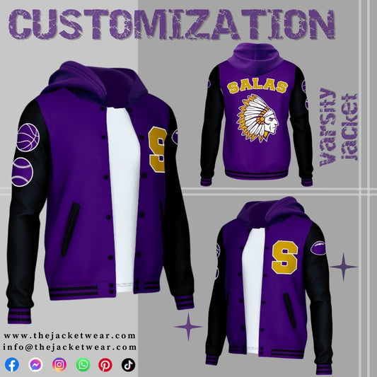 Varsity Custom Jacket in Purple and Black