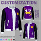 Varsity Custom Jackets in Black and Purple