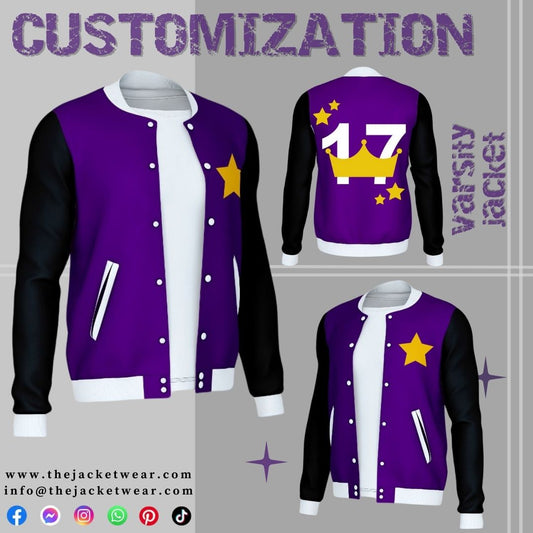 Varsity Custom Jackets in Black and Purple