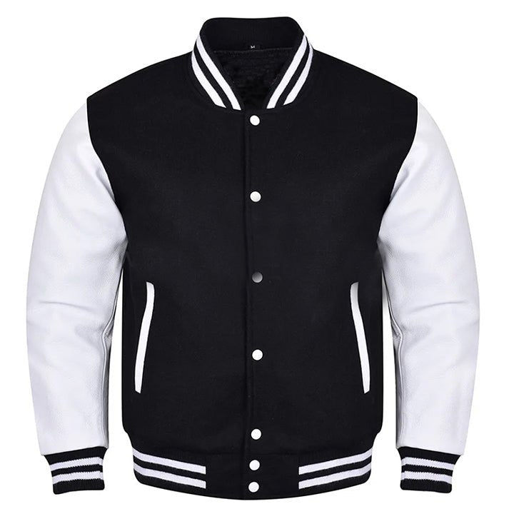 Varsity Jacket | Black and White | Bomber Jacket - The Jacket Wear