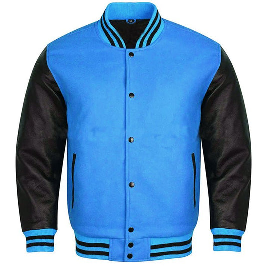 Best Varsity Jackets For Men in Sky Blue and Black