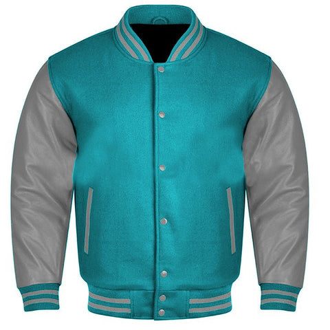 Best Varsity Jackets For Men in Sky Blue and gray