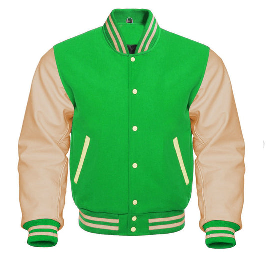 Varsity Jacket Green and Cream